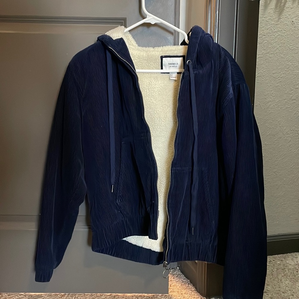 Corduroy Bomber Jacket with Sherpa Lining